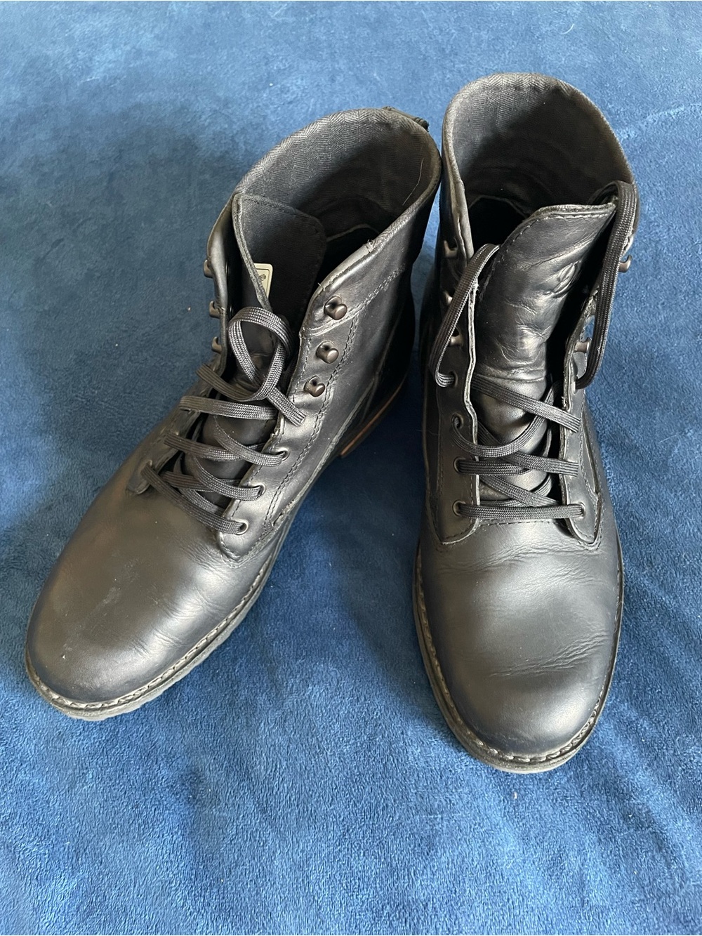 Danner Black Leather Lace-Up Work Boots